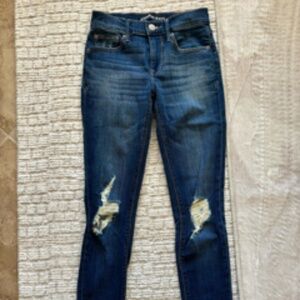 Express Ripped Blue Skinny Jeans 2